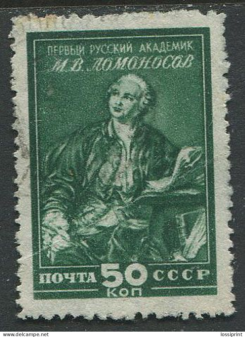 Soviet Union:Russia:USSR:Used Stamp M.Lomonosov, 1949 - Oblitérés