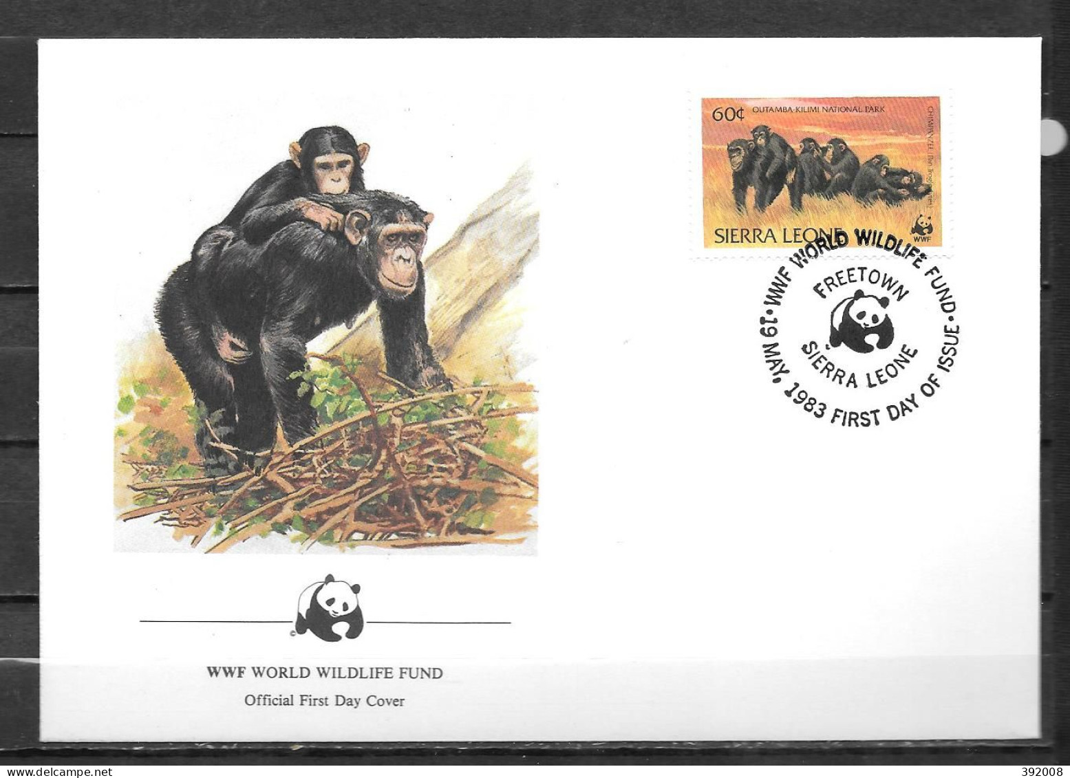 SIERRA LEONE - 1983 - Singes - 4 - FDC