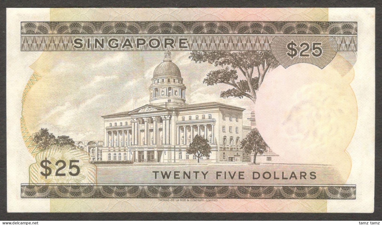 Singapore 25 Dollars Hon Sui Sen Red Seal P-4 ND 1972 XF+ High Grade - Indonésie