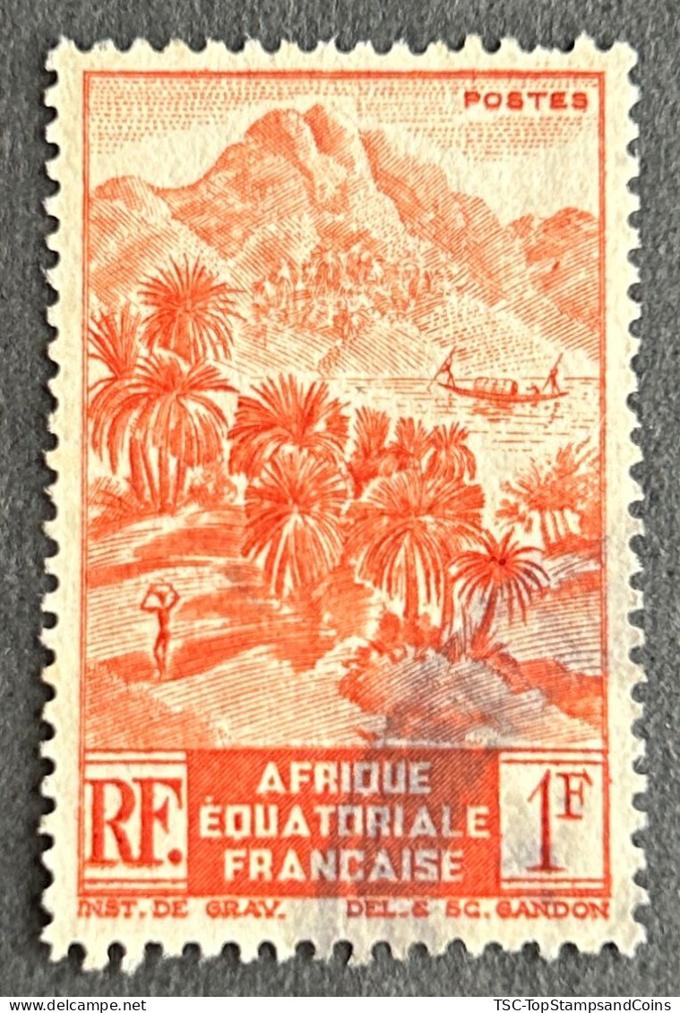 FRAEQ0214U2 - Local Motives - Mountain Landscape - 1 F Used Stamp - AEF - 1947 - Usati