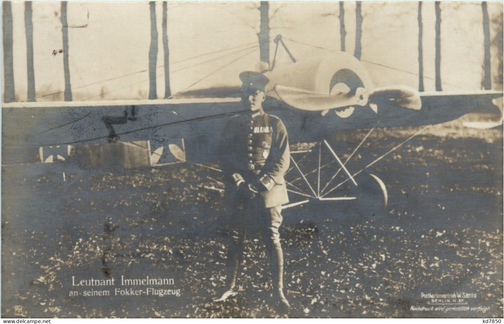 Leutnant Immelmann An Seinem Fokker Flugzeug - 1914-1918: 1. Weltkrieg