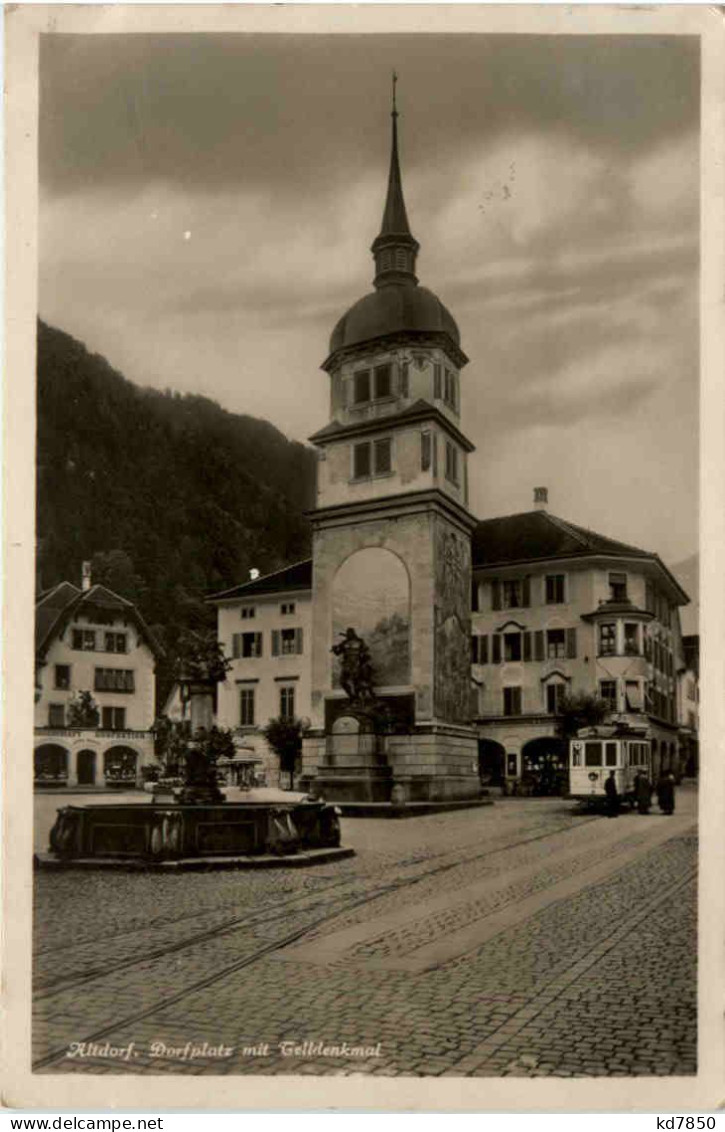 Altdorf - Dorfplatz Mit Telldenkmal - Altdorf