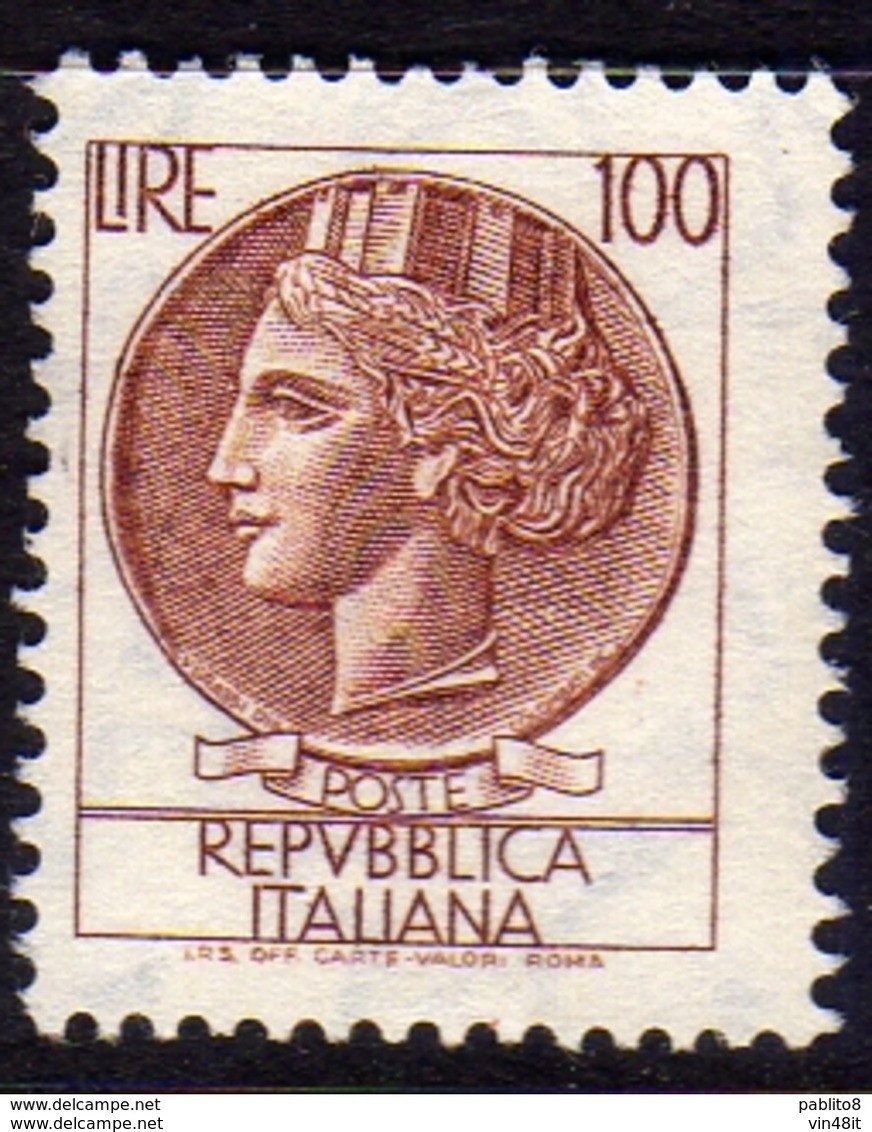 1968 - ITALIA REPUBBLICA - SIRACUSANA - LIRE  100    - SINGOLO - NUOVO - 1961-70:  Nuovi