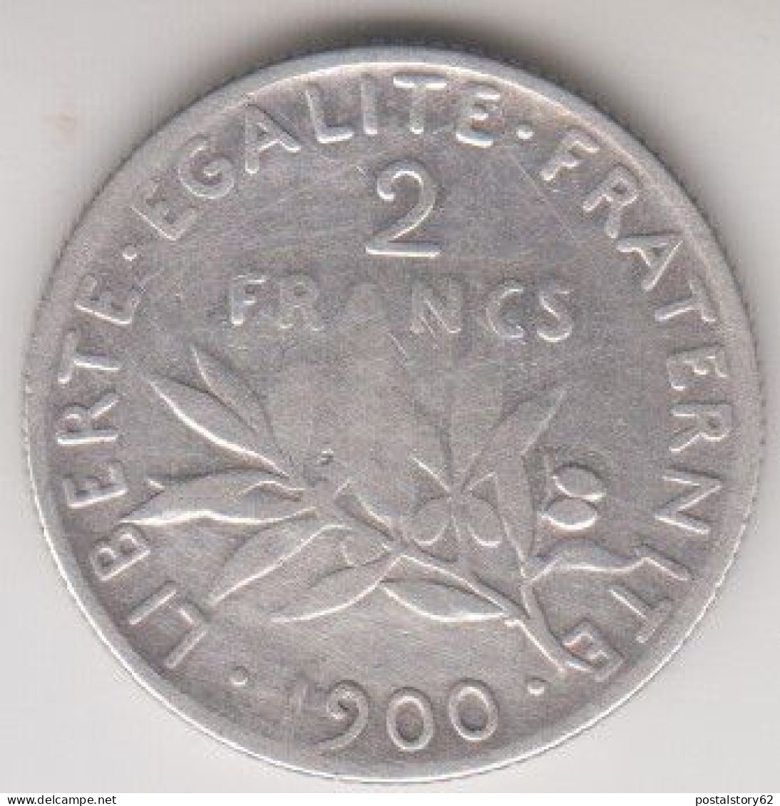 Francia Terza Repubblica Moneta Argento Da 2 Francs Anno 1900 Rara - 2 Francs