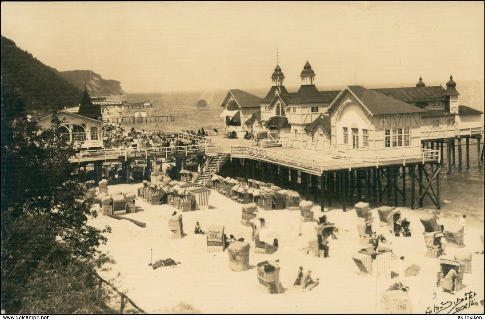 Ansichtskarte Sellin Strand, Familienbad, Seebrücke 1919 - Sellin