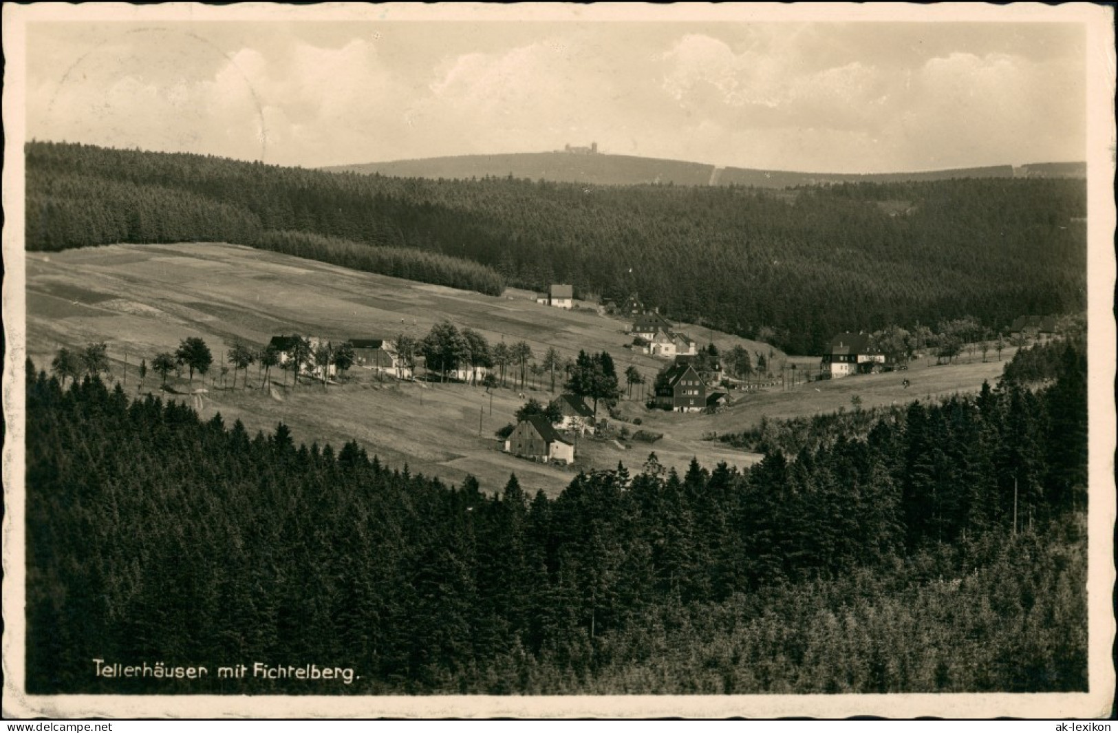 Ansichtskarte Tellerhäuser-Breitenbrunn (Erzgebirge) Stadtpartie 1929 - Breitenbrunn