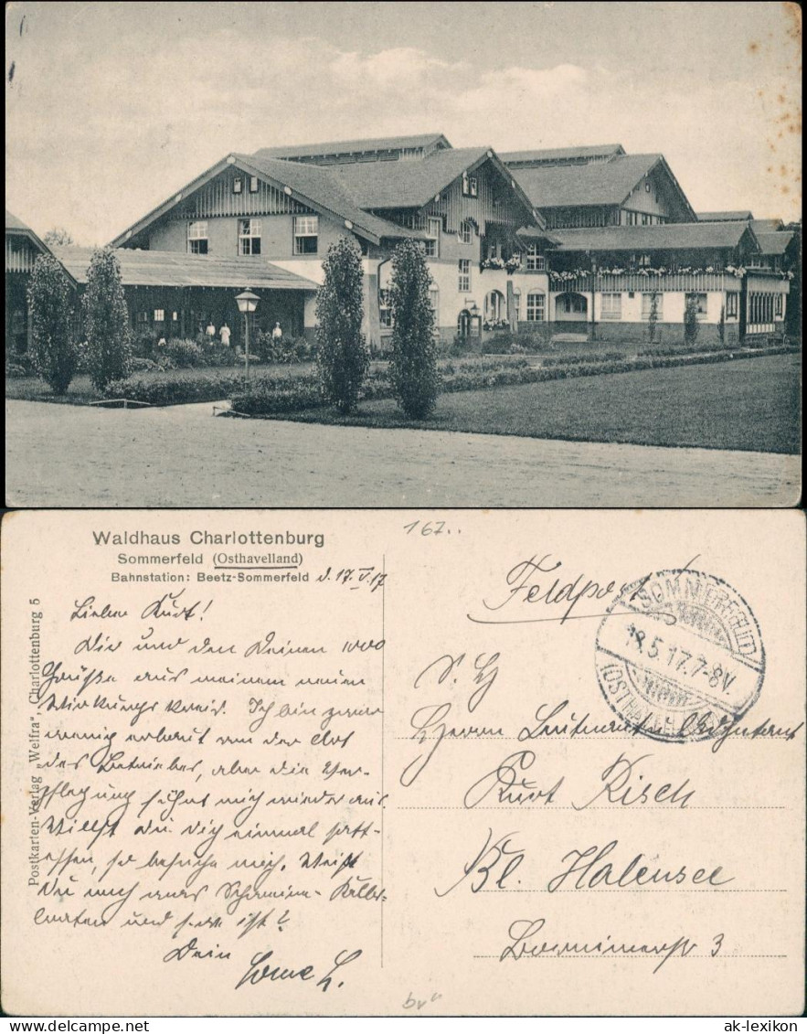 Ansichtskarte Sommerfeld-Kremmen (Oberhavel) Waldhaus Charlottenburg 1917 - Sommerfeld