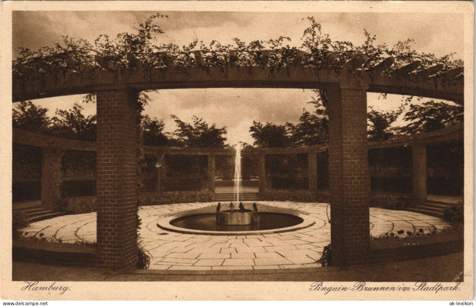 Winterhude (Mühlenkamp)-Hamburg Pinguin-Brunnen Im Stadtpark 1927 - Winterhude