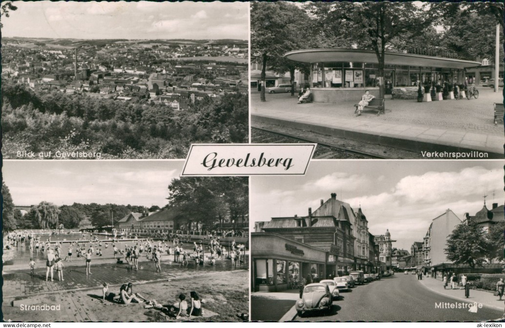 Gevelsberg Mehrbild-AK Mit 4 Ansichten Ua. Verkehrs-P. & Strandbad 1960 - Gevelsberg