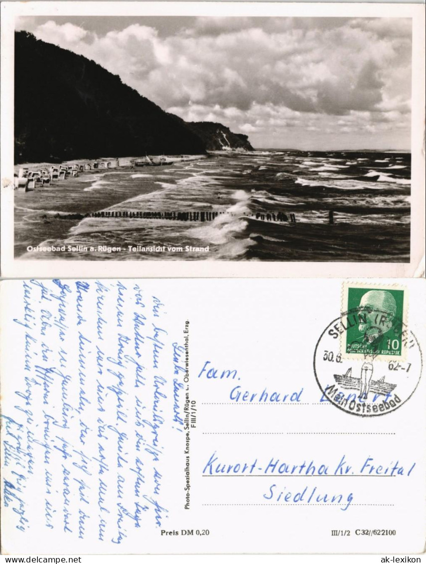 Ansichtskarte Sellin Strand Ostsee Küste DDR AK 1962 - Sellin