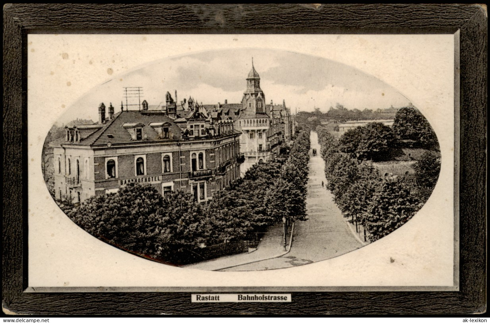 Ansichtskarte Rastatt Bahnhofstraße 1910 Passepartout - Rastatt