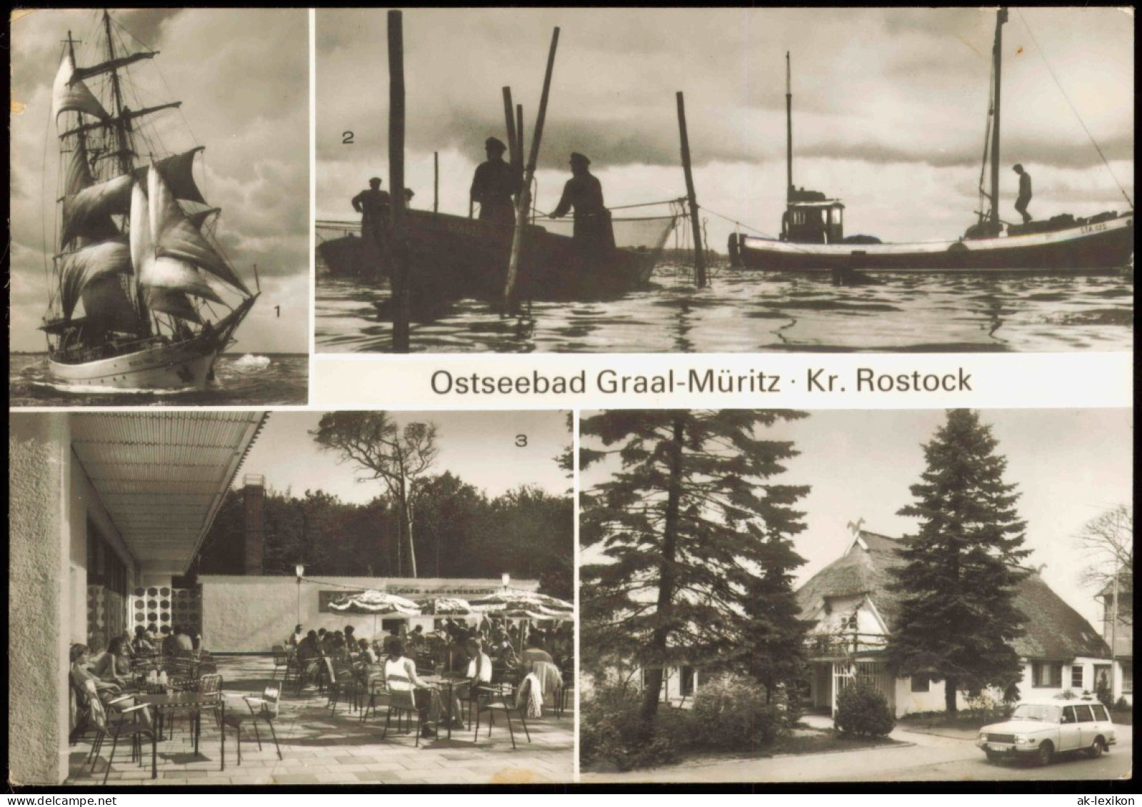 Graal-Müritz DDR Mehrbild Segelschiff Wilhelm Pieck, Broiler-Gaststätte 1989 - Graal-Müritz