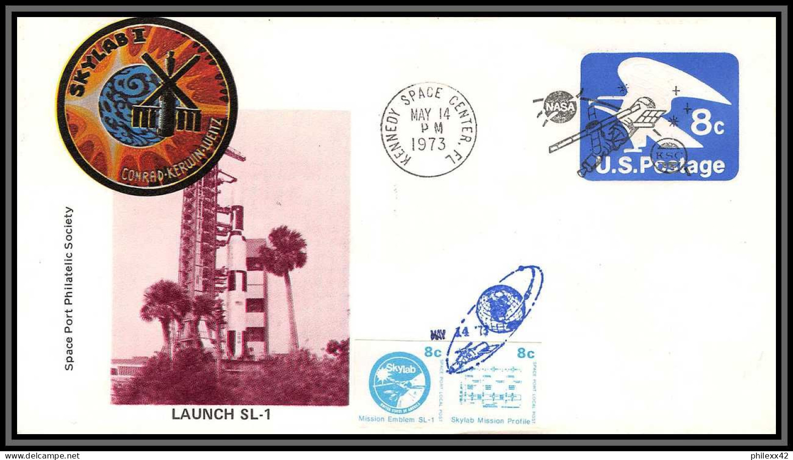 2216 Espace (space Raumfahrt) Entier Postal (Stamped Stationery) USA Skylab 1 Sl-1 Lauch (Expédition 1) 14/5/1973 - Etats-Unis