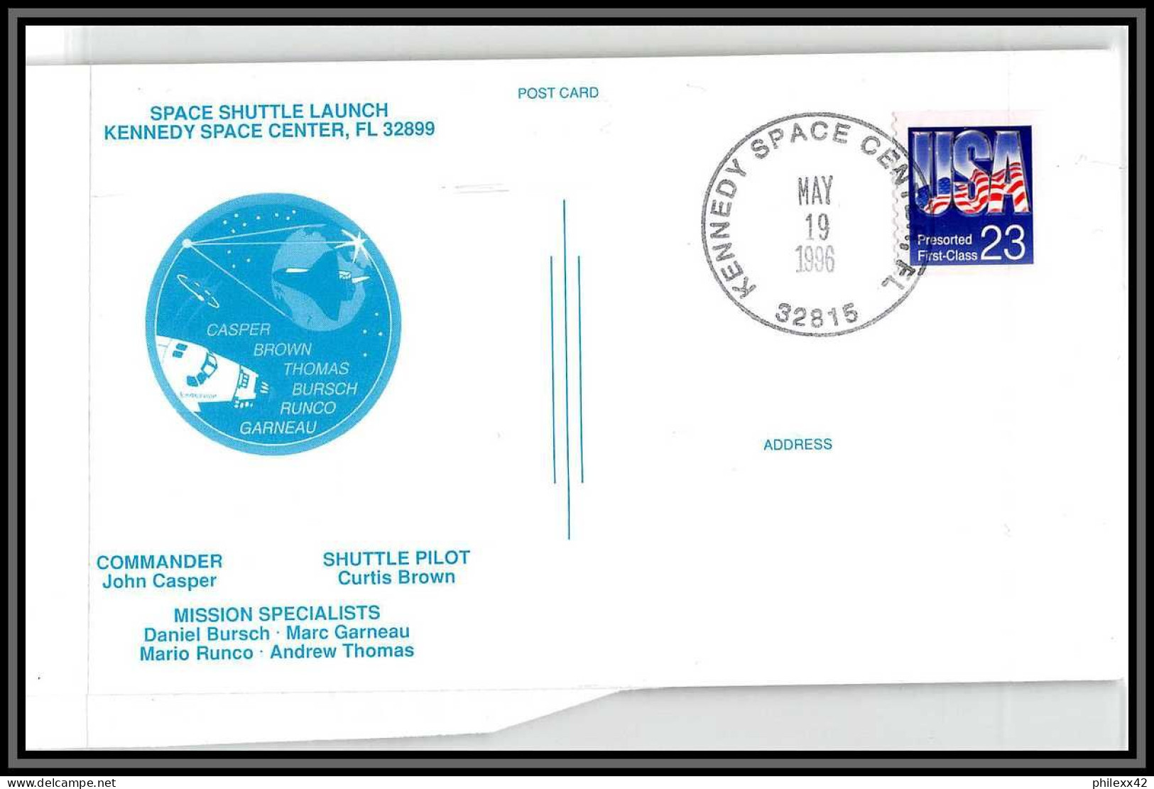 2171 Espace (space Raumfahrt) Lettre (cover Briefe) USA Sts- 77 Endeavour Navette Shuttle 19/5/1996 Stickers Autocollant - Estados Unidos