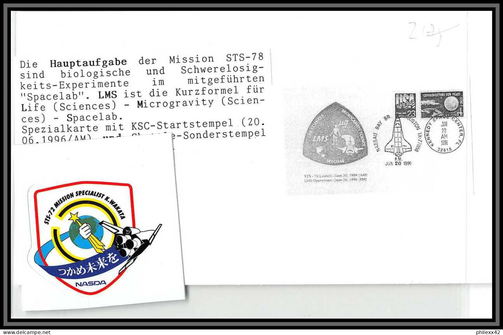 2175 Espace (space Raumfahrt) Lettre (cover) USA Sts- 77 Endeavour Navette Shuttle 20/6/1996 + Stickers (autocollant) - Estados Unidos