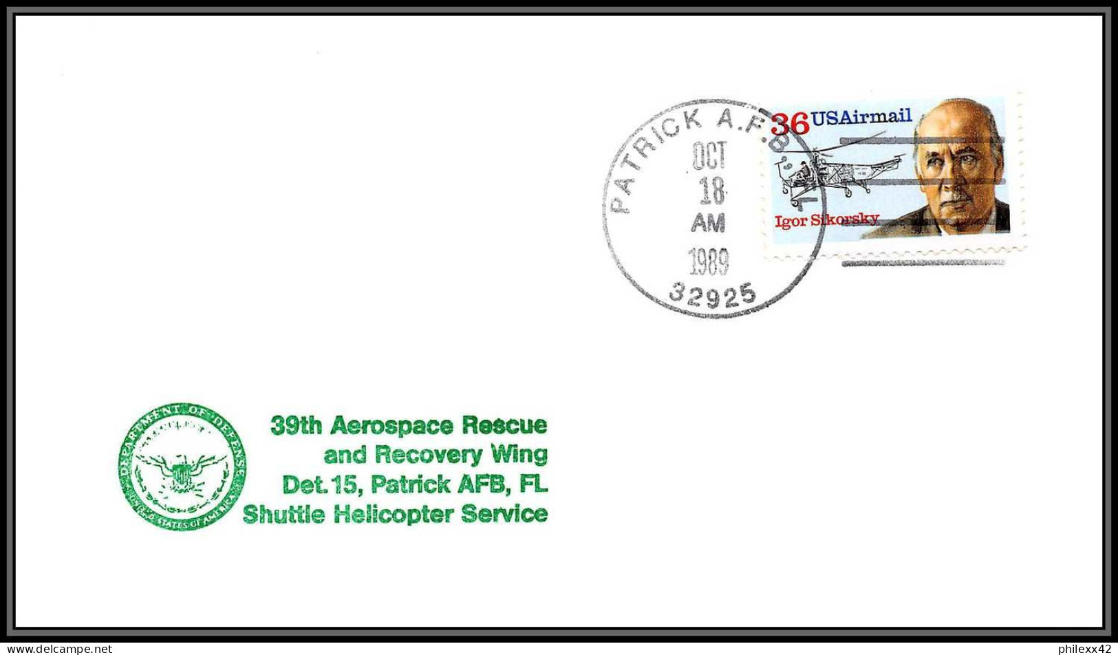 1816 Espace (space) Lettre (cover) USA STS 34 Start Aerospace Rescue Atlantis Navette Shuttle - 18/10/1989 - Estados Unidos