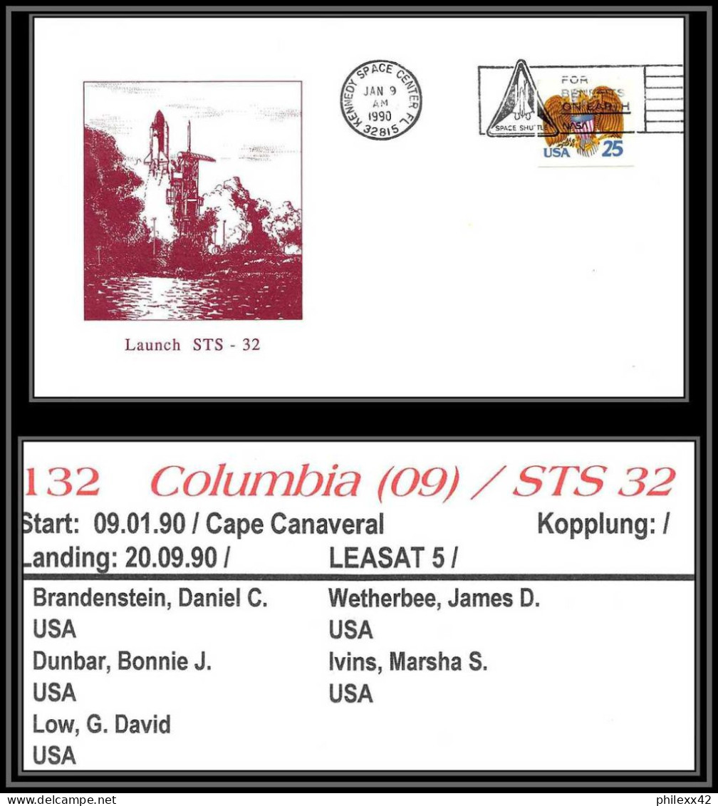 1828 Espace (space Raumfahrt) Lettre (cover Briefe) USA Start STS 32 Columbia Navette Shuttle - 9/1/1990 - Estados Unidos