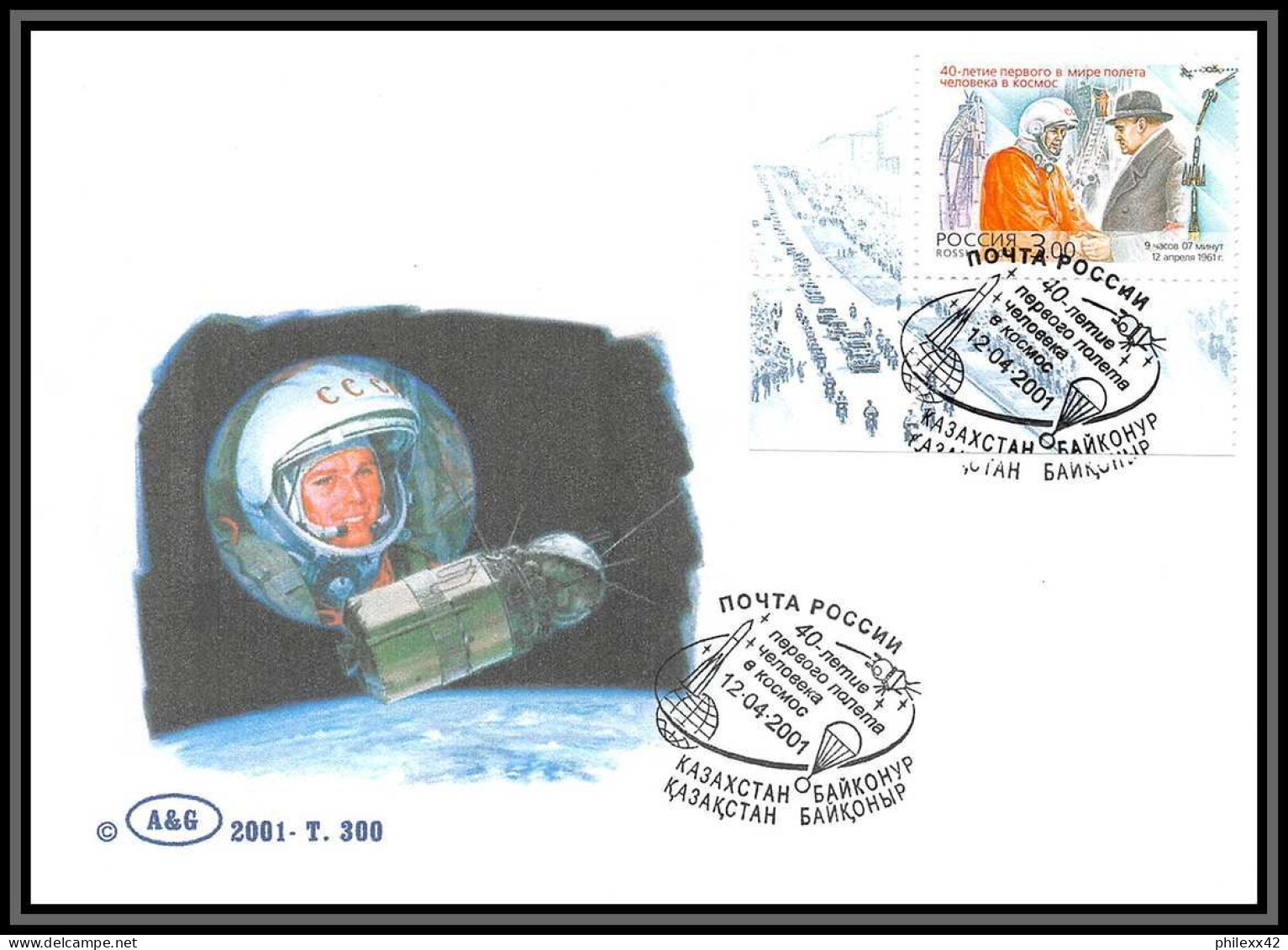 3267d Espace (space Raumfahrt) Lettre (cover Briefe) Russie Russia 12/4/2001 Cosmonauts Day Gagarine Gagarin - Rusia & URSS