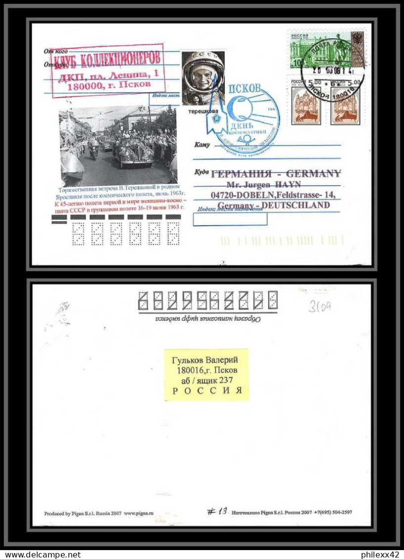 3109 Espace (space Raumfahrt) Lettre (cover Briefe) Russie (Russia Urss USSR) 20/03/2008 Tirage Numérote 50 Ex Pskov - Russia & USSR