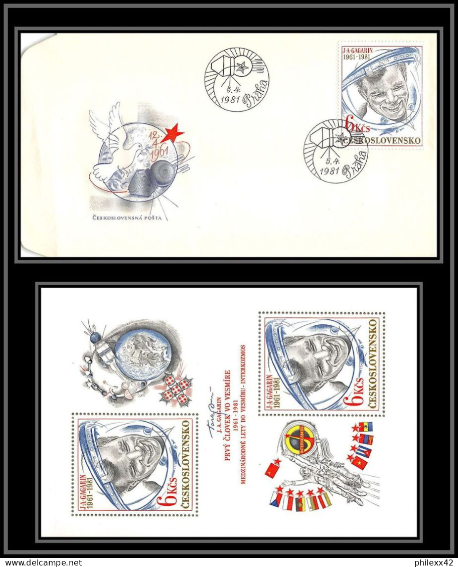 2478 Espace (space Raumfahrt) Lettre (cover Briefe) Tchécoslovaquie Czechoslovakia Bloc 49 Fdc + Mnh * *gagarine Gagarin - Europe