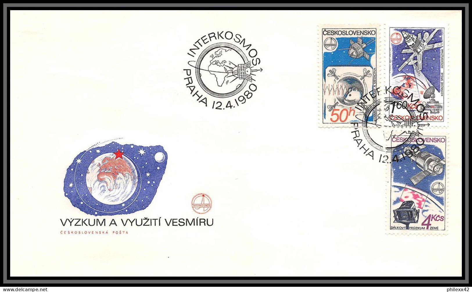 2484 Espace (space Raumfahrt) Lettre (cover Briefe) Russie (Russia) Intercosmos 12/4/1980 Fdc + Mnh ** - Europe