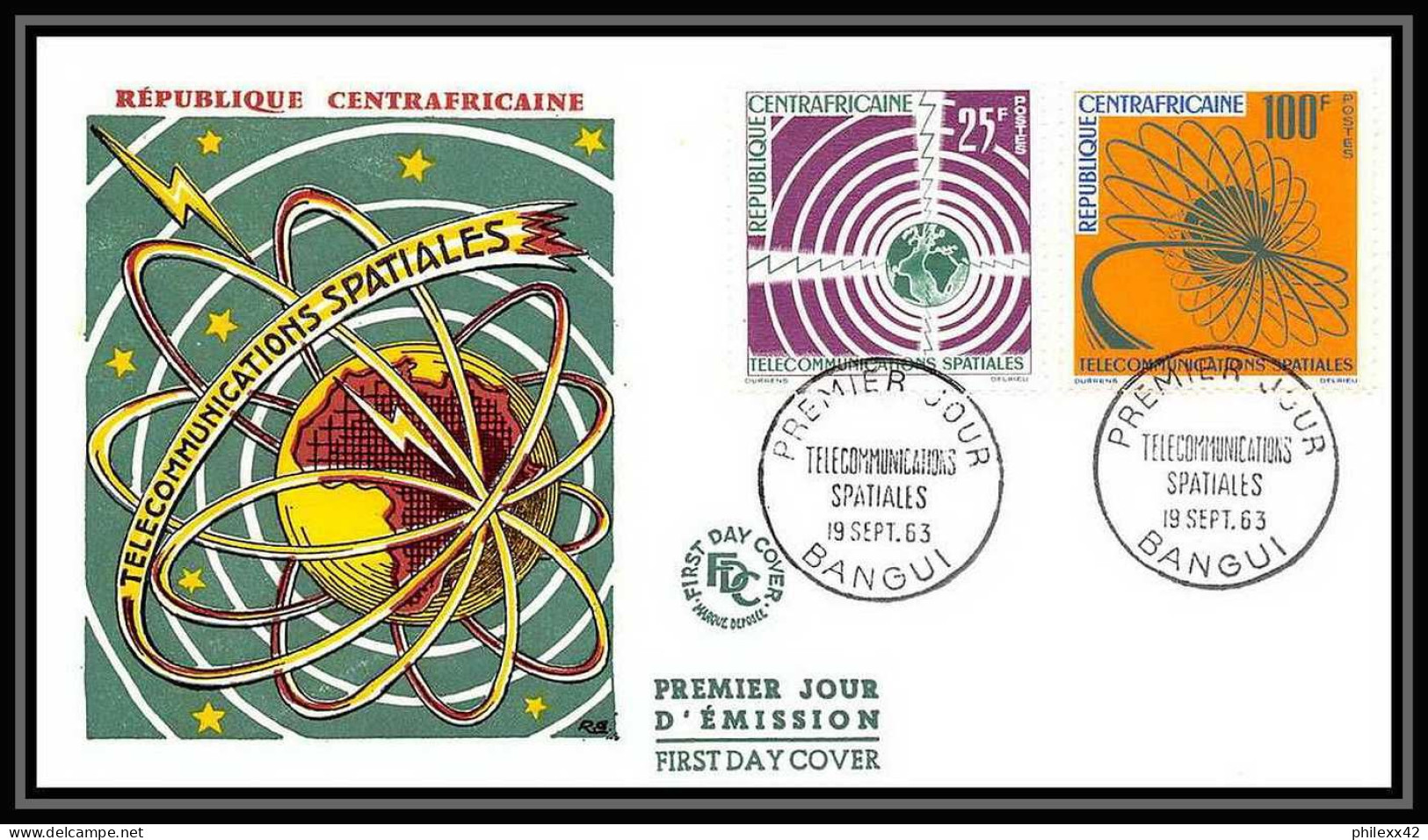 4078/ Espace Space Raumfahrt Lettre Cover Briefe Cosmos 19/9/1963 Fdc Communication Spatiales République Centrafricaine - Afrique