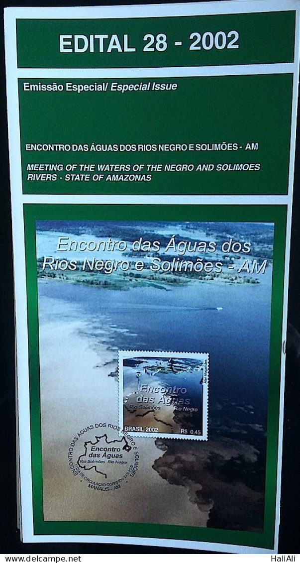 Brochure Brazil Edital 2002 28 Rio Negro And Solimões Manaus Amazonas Without Stamp - Cartas & Documentos