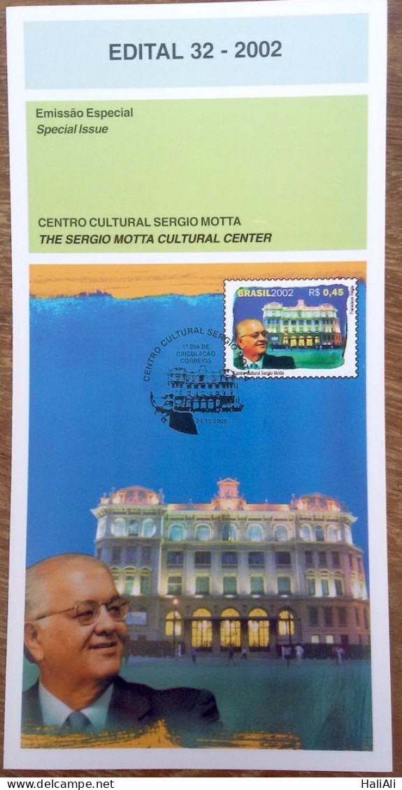 Brochure Brazil Edital 2002 32 Personality Serigo Motta Without Stamp - Covers & Documents