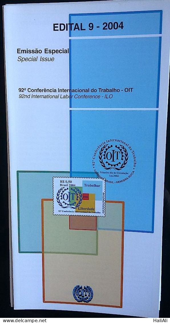 Brochure Brazil Edital 2004 09 Conferência Internacional Trabalho OIT Without Stamp - Covers & Documents