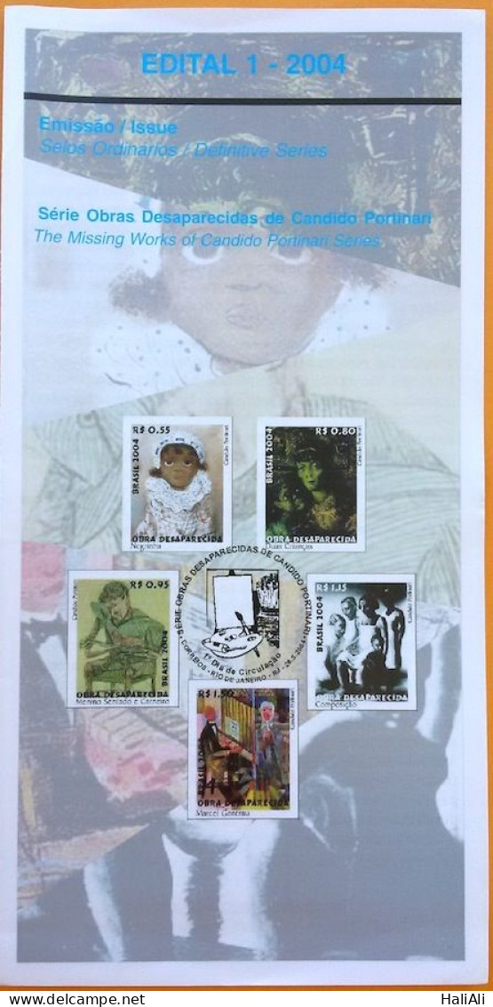 Brochure Brazil Edital 2004 01 Obras Desaparecidas Candido Portinari Arte Pintura Without Stamp - Covers & Documents