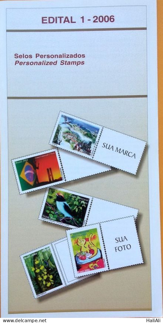 Brochure Brazil Edital 2006 01 Personalized Stamps Without Stamp - Covers & Documents