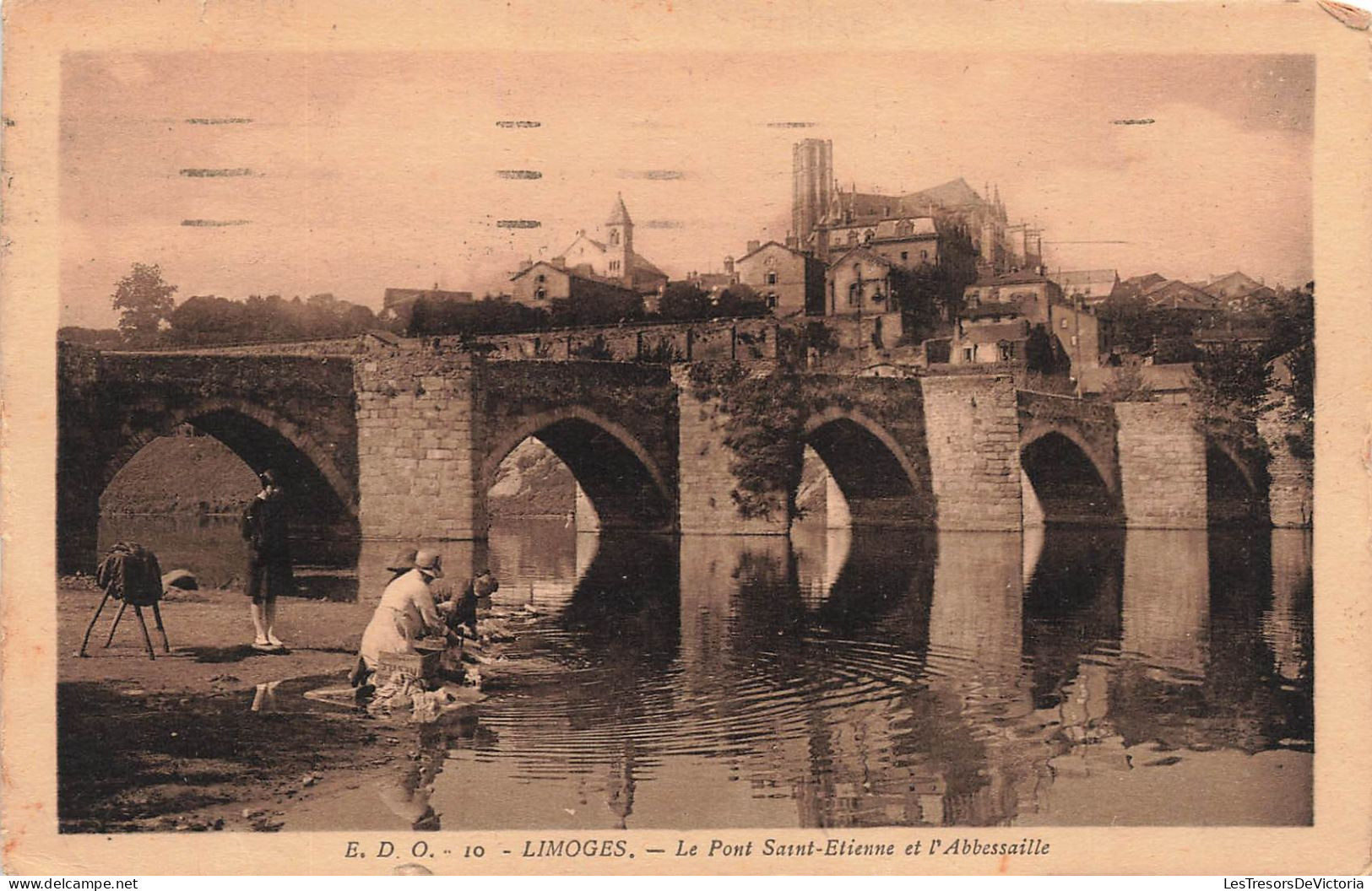 FRANCE - E D O - Limoges - Vue Sur Le Pont Saint Etienne Et L'Abbessaille - Animé - Carte Postale Ancienne - Limoges