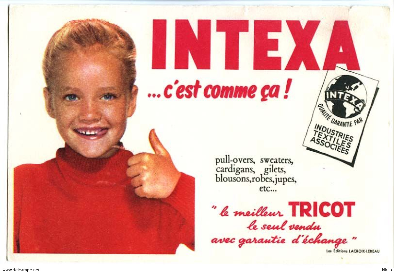 Buvard  20.7 X 13.8 INTEXA  Le Meilleur Tricot - Textile & Vestimentaire