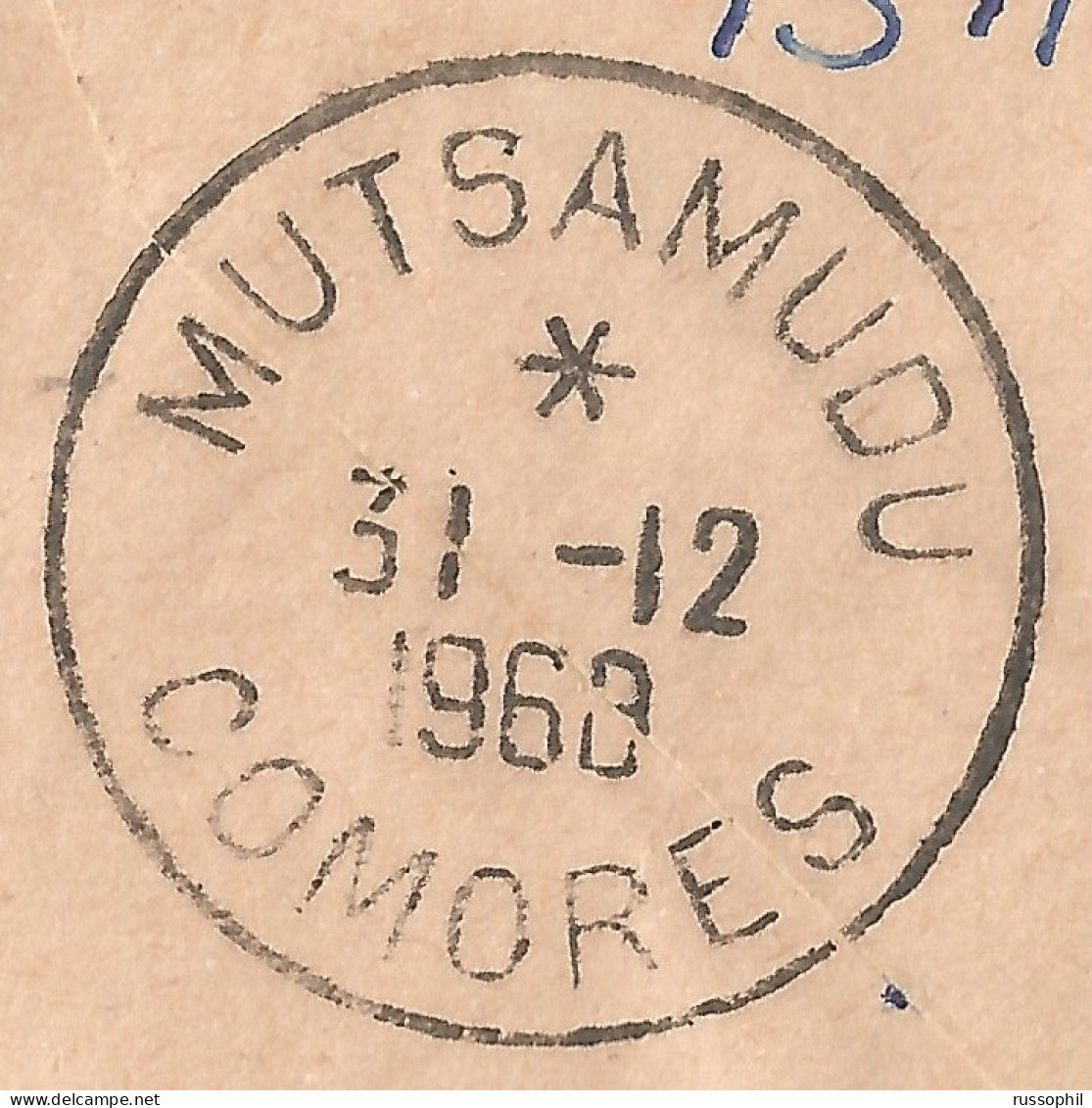 COMORES - 95 FR. 8 STAMP  FRANKING ON REGISTERED AIR COVER FROM FOMBONI TO FRANCE -1968 - Covers & Documents