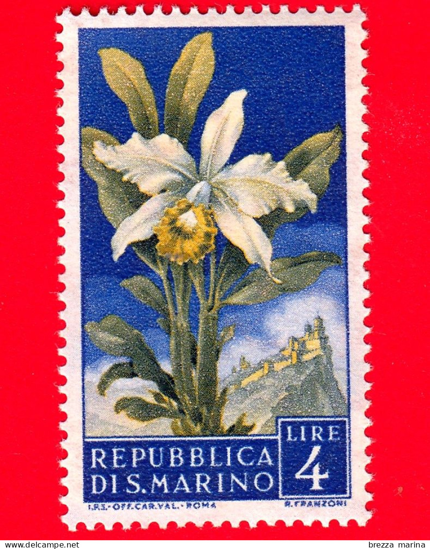 Nuovo - MNH - SAN MARINO - 1957 - Fiori - 2ª Emissione - Orchidea - 4 - Neufs