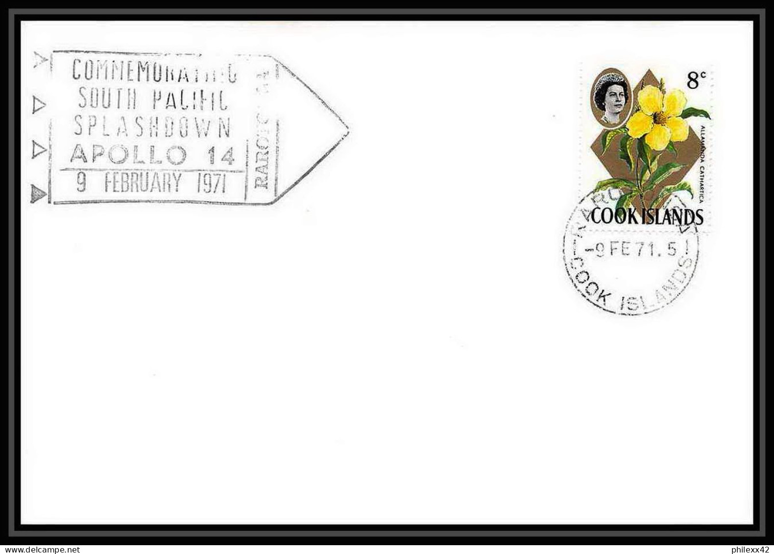 6178/ Espace (space Raumfahrt) Lettre (cover Briefe) 5/2/1971 Apollo 14 Splashdown Cook Islands - Oceanía