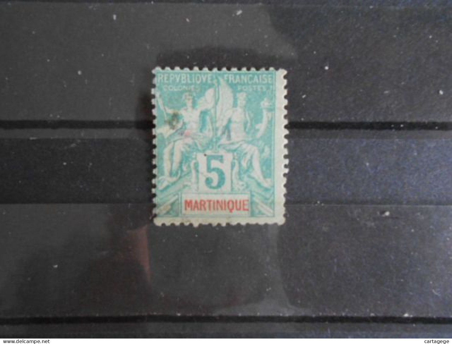 MARTINIQUE YT 34 - TYPE DUBOIS 5c. Vert - Used Stamps