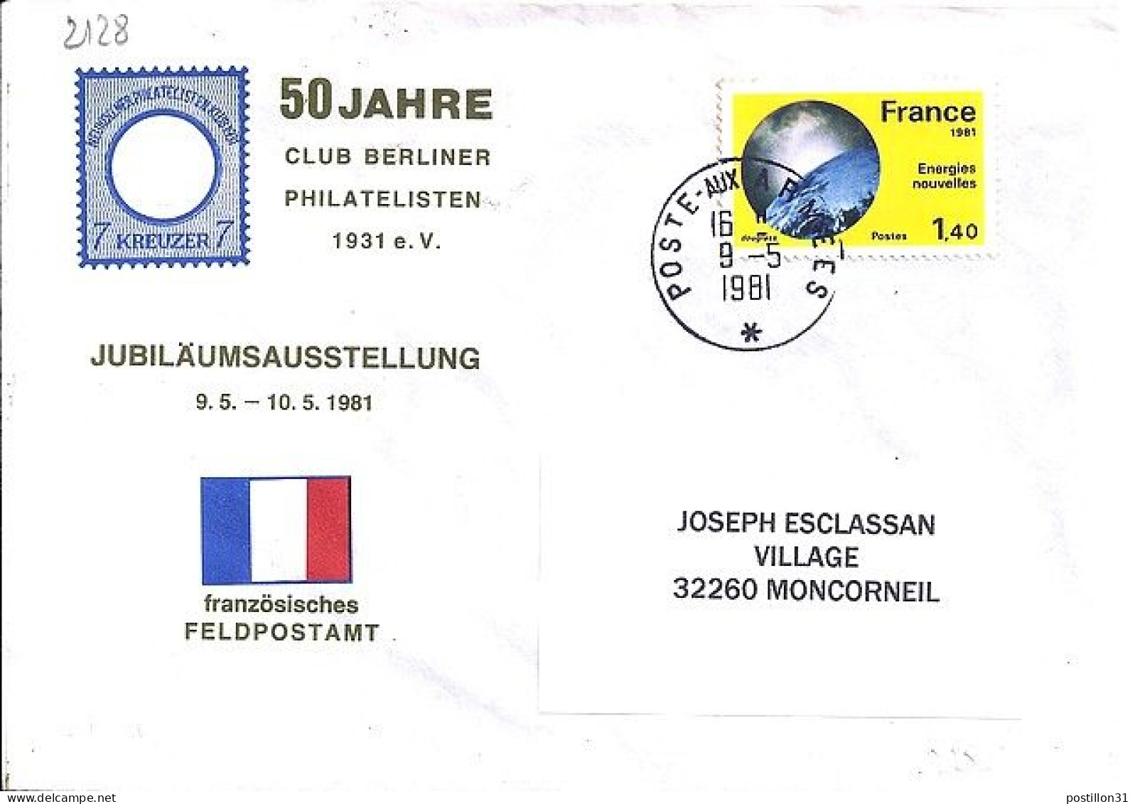 FRANCE N° 2128 S/L. DE POSTE AUX ARMEES/9.5.81 - Briefe U. Dokumente