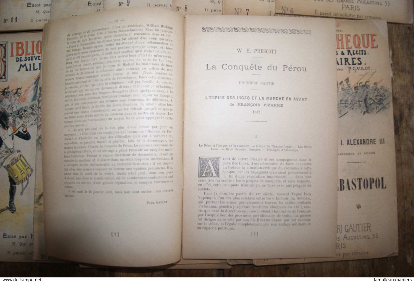 Lot de 14 numéros de la bibliothèque des souvenirs et récits militaires (1896-97)