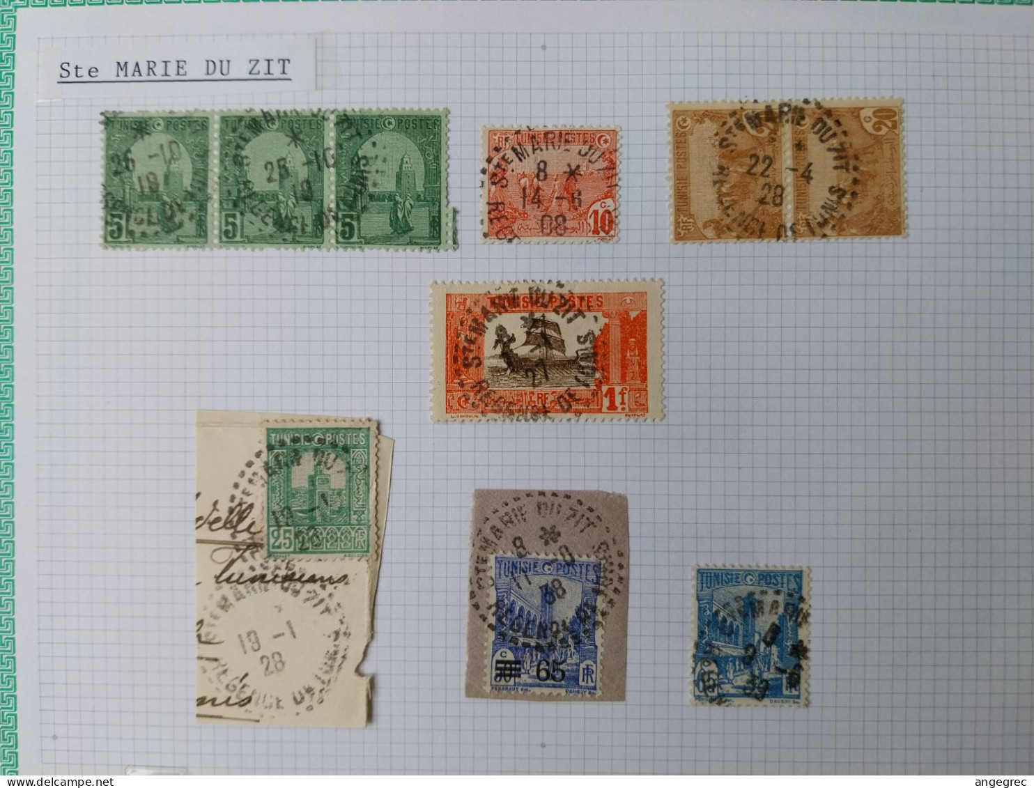 Tunisie Lot Timbre Oblitération Choisies  Ste Marie Du Zit  Dont Fragment    Voir Scan - Used Stamps