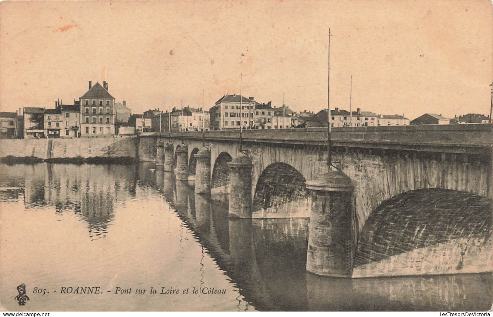 FRANCE - Roanne - Pont Sur La Loire Et Le Côteau - Vue Panoramique - Une Partie De La Ville - Carte Postale Ancienne - Roanne