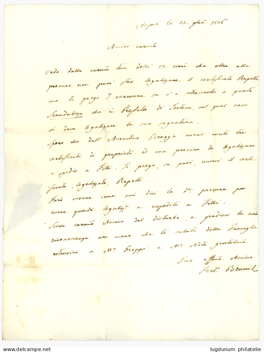 1806 P.108.P ACQUI En Rouge Sur Lettre Avec Texte Pour TURIN. Superbe. - 1792-1815: Conquered Departments