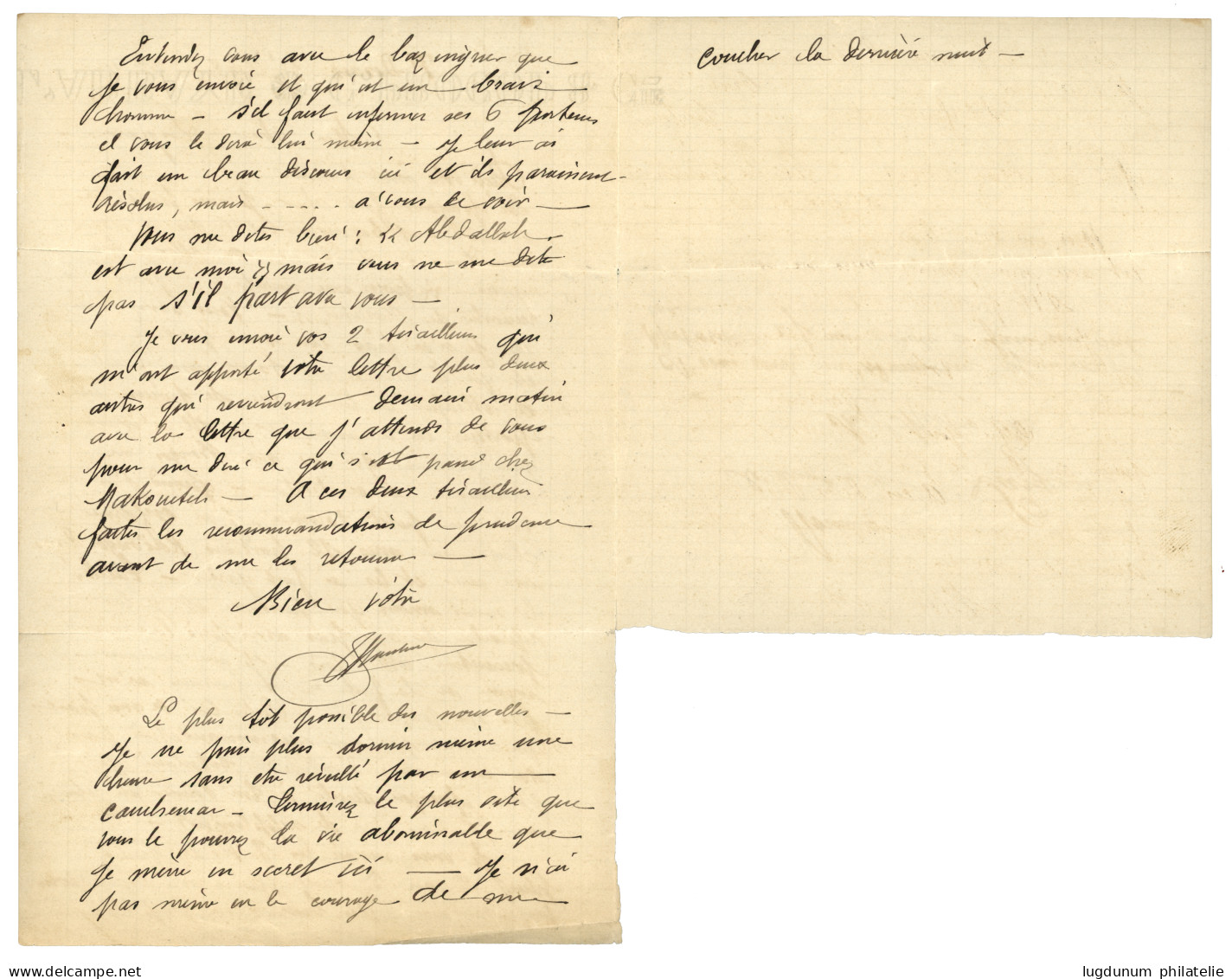 MISSION MARCHAND - FORT DESAIX : Lettre écrite Par Jean Baptiste MARCHAND Datée "F. DESAIX 3/3 98" Adressée Au Lieutenan - Sonstige & Ohne Zuordnung