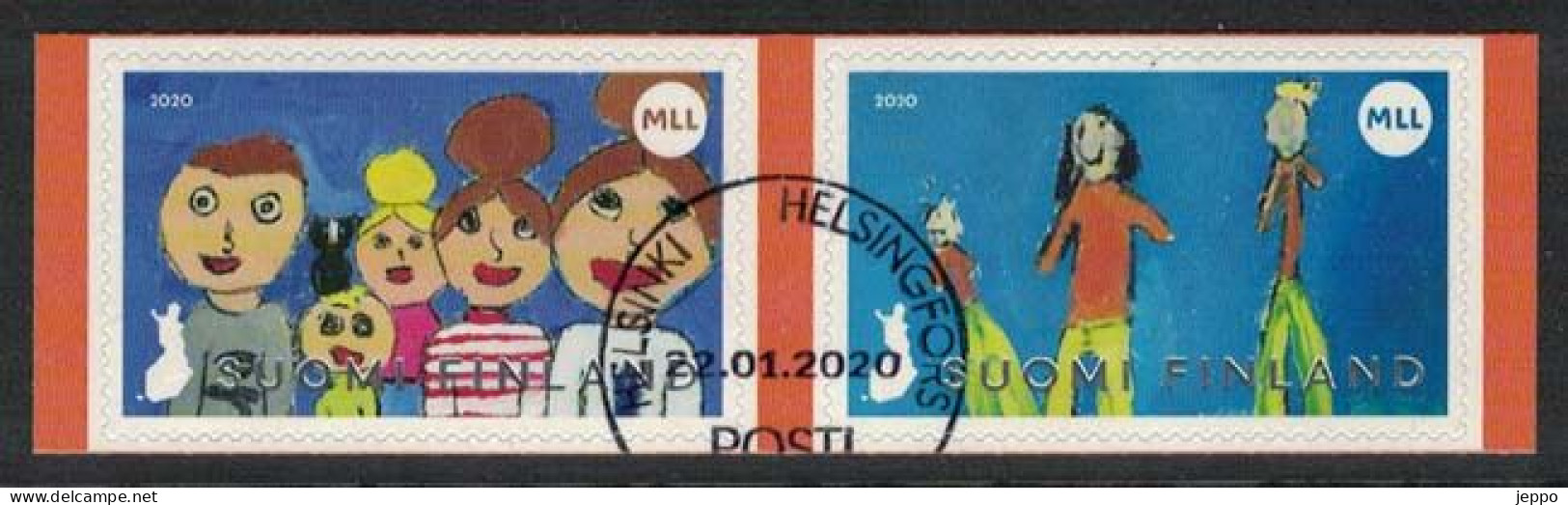 2020 Finland, Mannerheim League For Child 100 Years, Fine Used Pair. - Usati