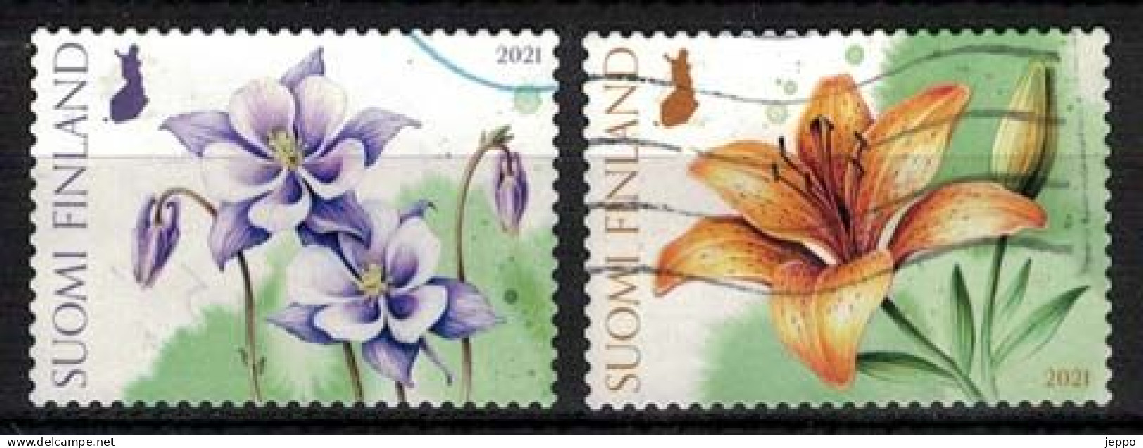 2021 Finland, Congratulate With Flowers, Complete Set Used. - Gebraucht