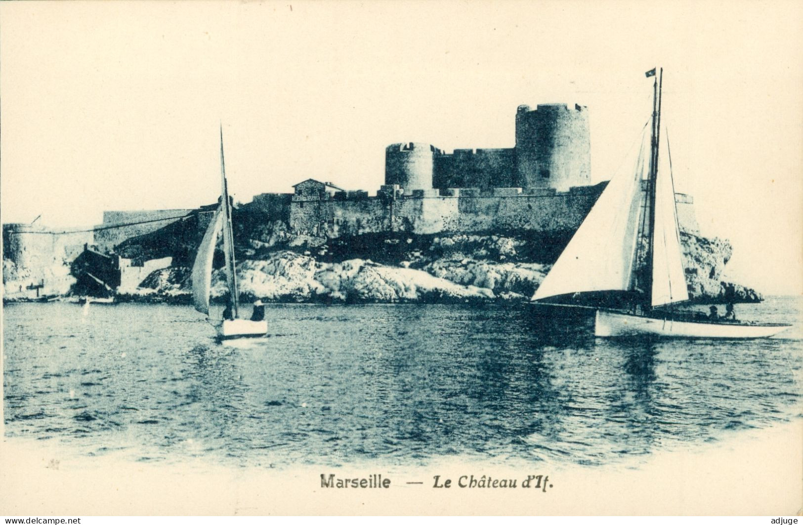 CPA - MARSEILLE -  Le Château D'IF, Voiliers- Ann.1900 Env. *2 Scans - Château D'If, Frioul, Islands...