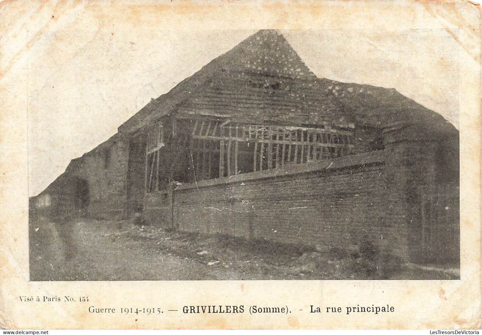 FRANCE - Grivillers (Somme) - Guerre 1514-915 - La Rue Principale - Vue Panoramique - Carte Postale Ancienne - Montdidier