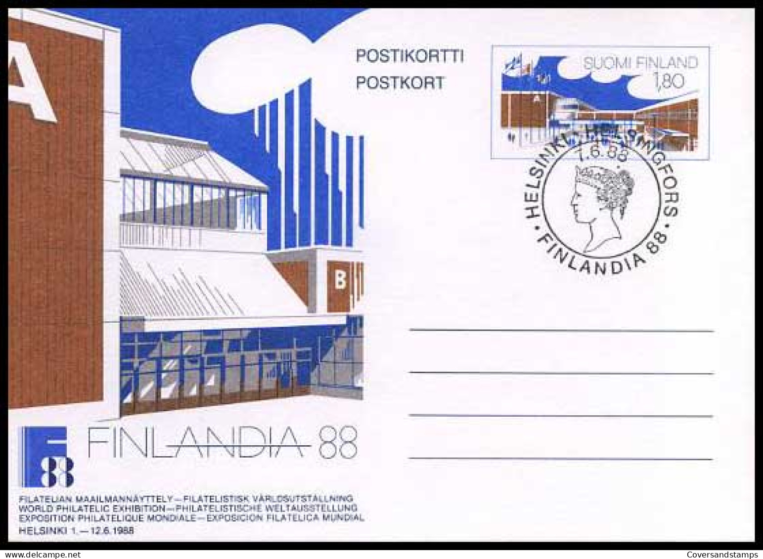 Finland - Postkaart - Finlandia '88                                     - Maximum Cards & Covers