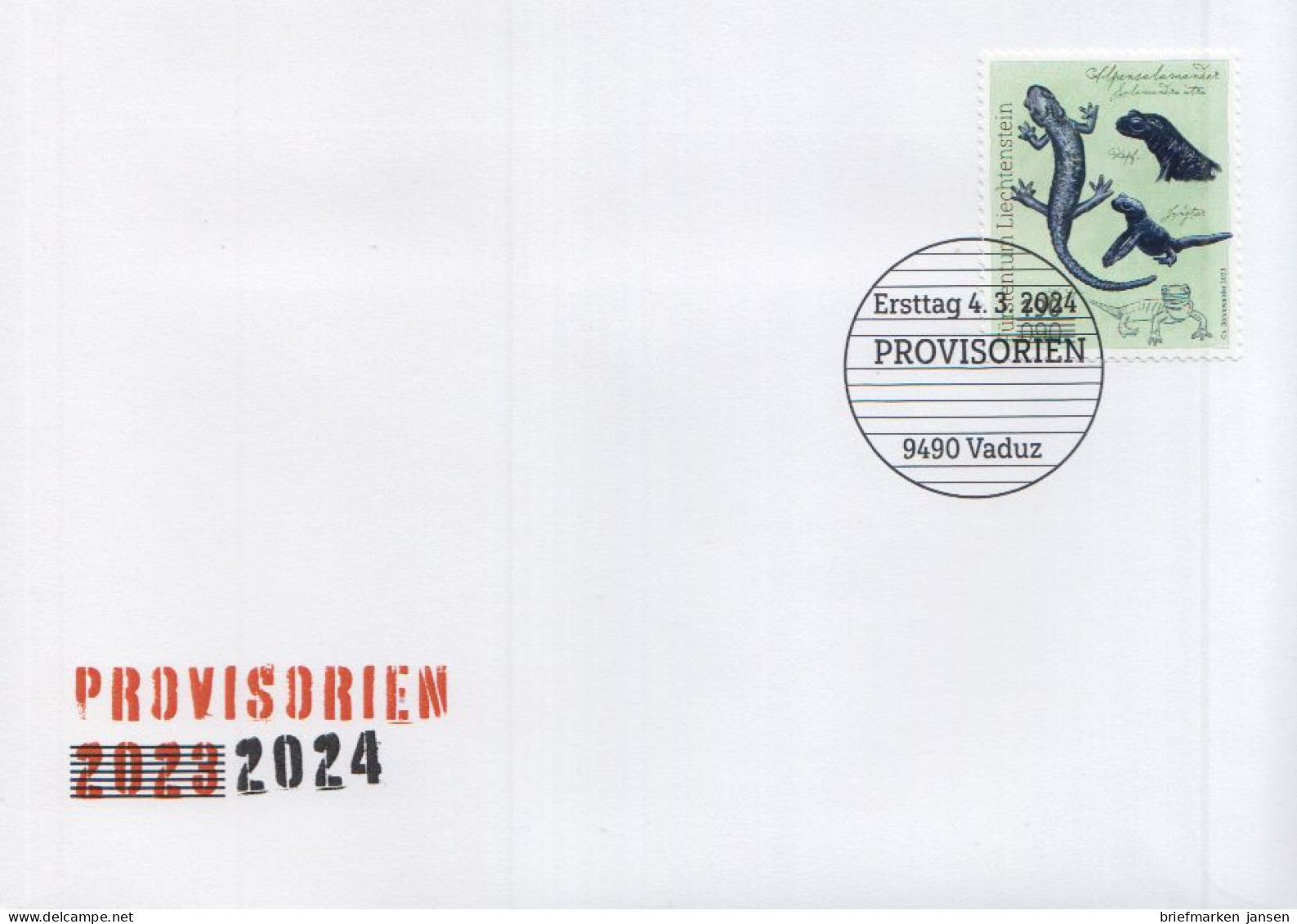 Liechtenstein MiNr. 2116-2119 Freim. Provisorien (Marken Mit Aufdruck) [4 FDC] - FDC