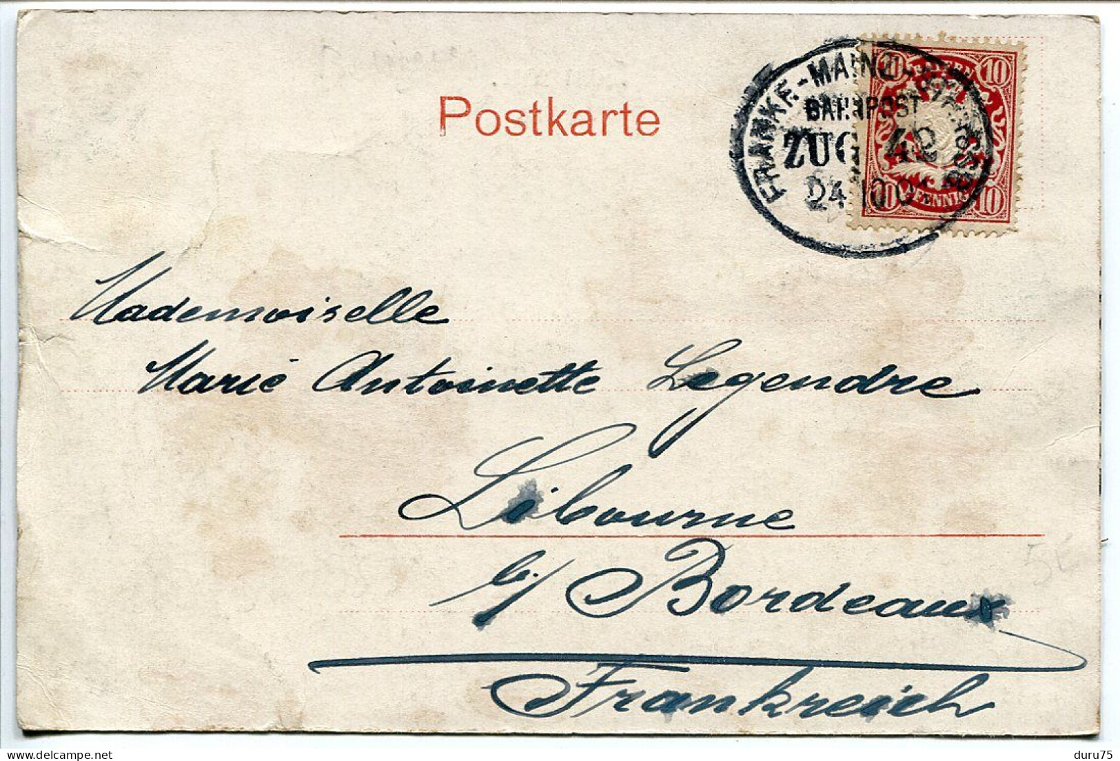 ALLEMAGNE Pionnière Glacée Voyagé 1901 * LANDAU Weftring ( Rue Straße ) - Landau